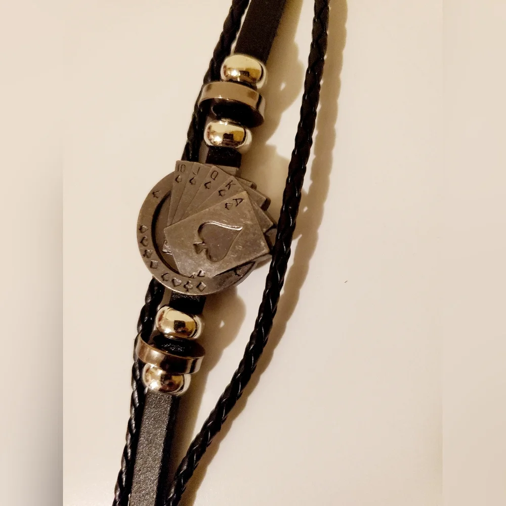 Vintage Multi-layer Leather Woven Poker Bracelet Charming Men's Bracelet New